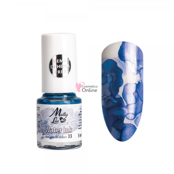 AQUA Ink Molly Lac ART vopsea lichida Blooming Hema free 33 Blue Metalic 08766